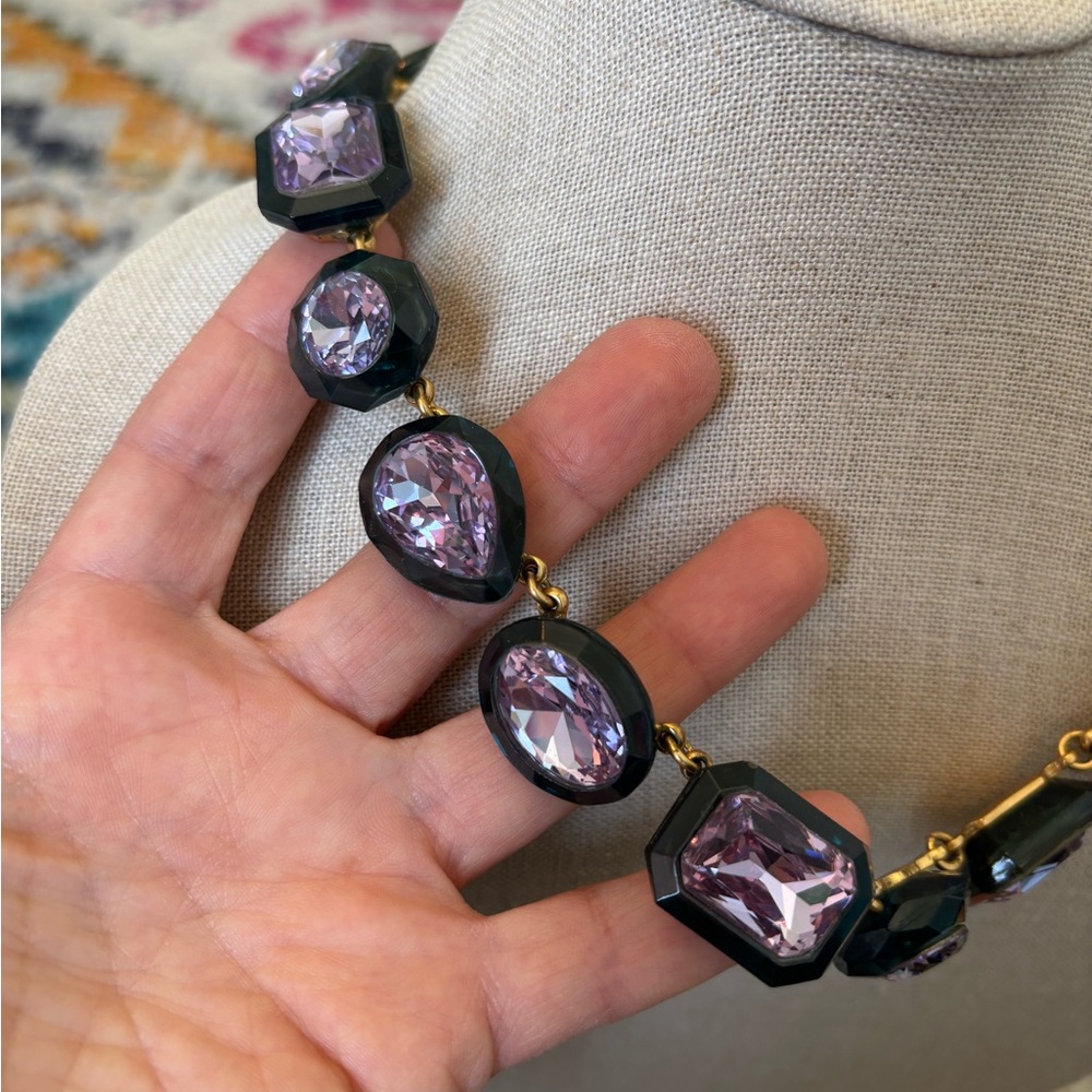 J.Crew Navy and Lavender Jewel Box Necklace - Picture 3 of 4